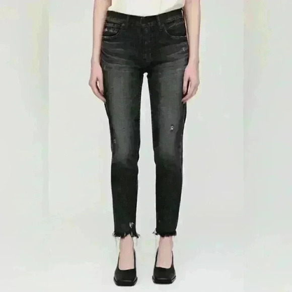 Moussy Denim - Moussy Vintage Black Distressed Diana Skinny Denim Jeans Frayed Size 24